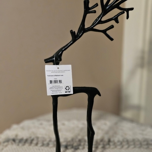 Christmas Holiday Time Black Metal Reindeer Deer Set Viral Htf - Picture 3 of 4